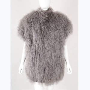 Vintage LESLEY ROBERTS Mongolian Leather Vest Sz M